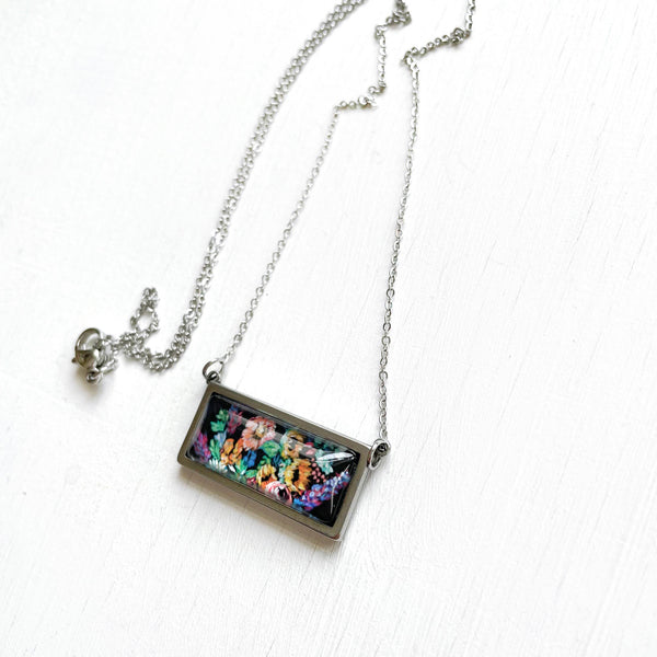 Night Floral - Bar Necklace