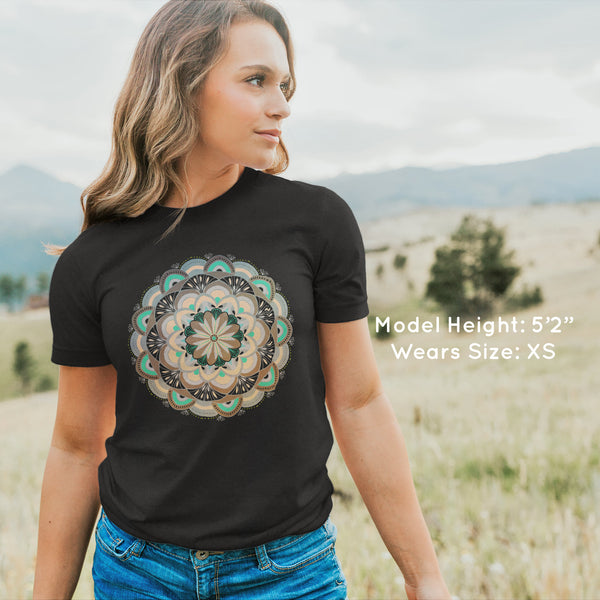 Oxcart Wheel Mandala - UNISEX Bella + Canvas Short Sleeve T-Shirt