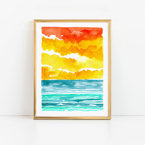 Abstract Watercolor Seascape VI