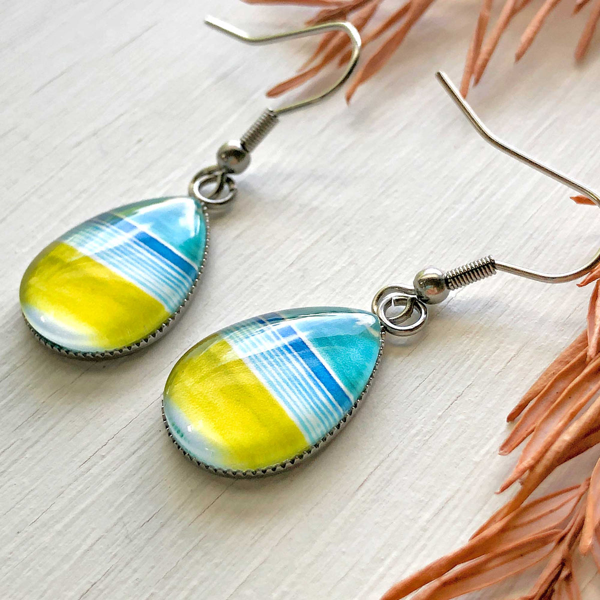 Rainbow Art Earrings - Stainless Steel Earrings – Carolina Coto Art