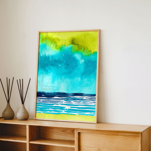 Abstract Watercolor Seascape I - Large Print