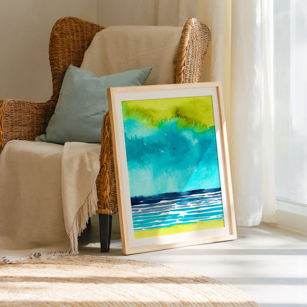 Abstract Watercolor Seascape I - Large Print