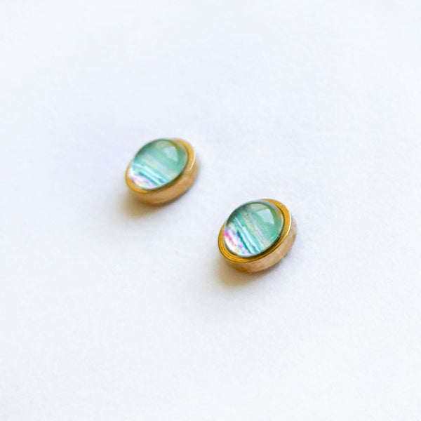 Beautiful Waters - Stainless Steel Stud Earrings