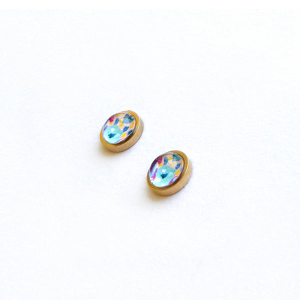 Blue Vase - Stainless Steel Stud Earrings