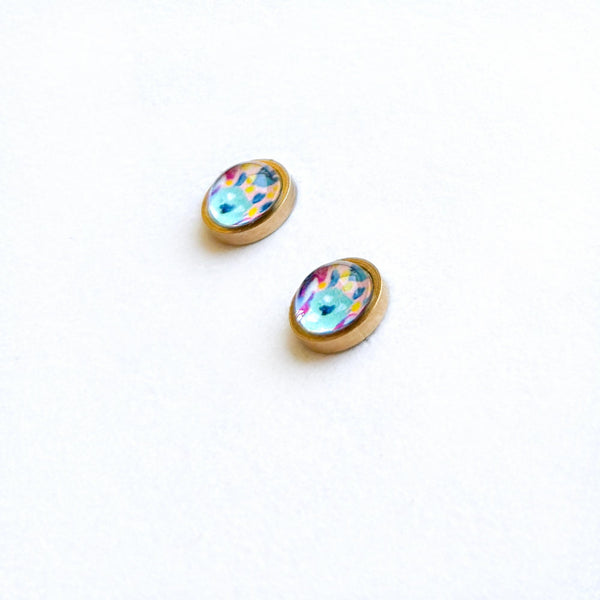 Blue Vase - Stainless Steel Stud Earrings