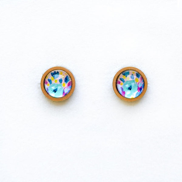 Blue Vase - Stainless Steel Stud Earrings