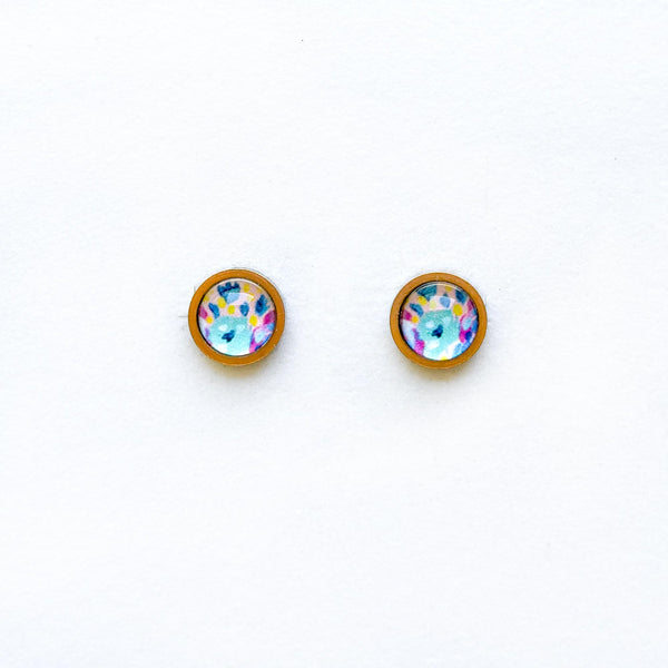 Blue Vase - Stainless Steel Stud Earrings