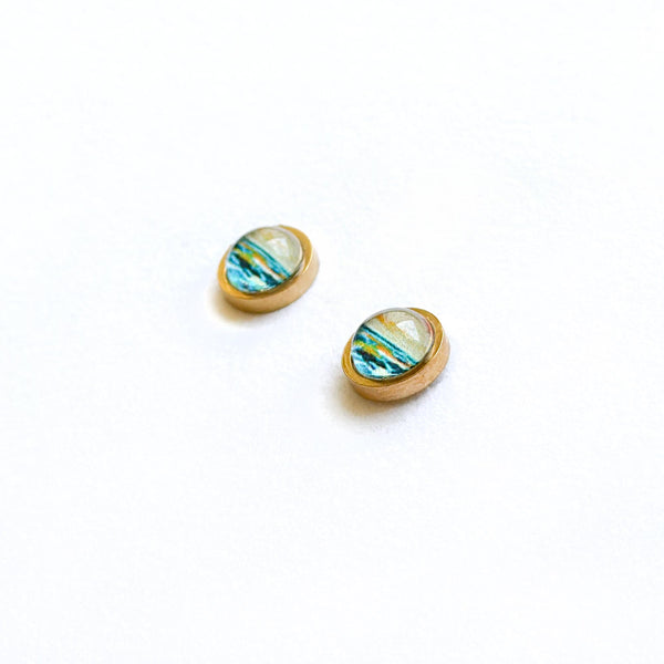 Blue Waters - Stainless Steel Stud Earrings