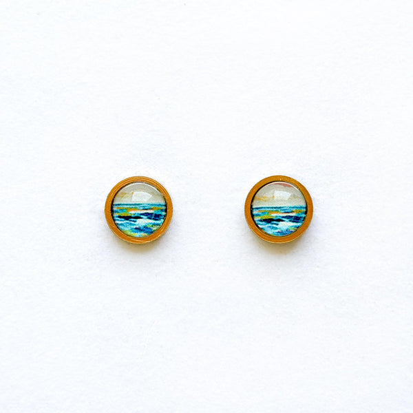 Blue Waters - Stainless Steel Stud Earrings