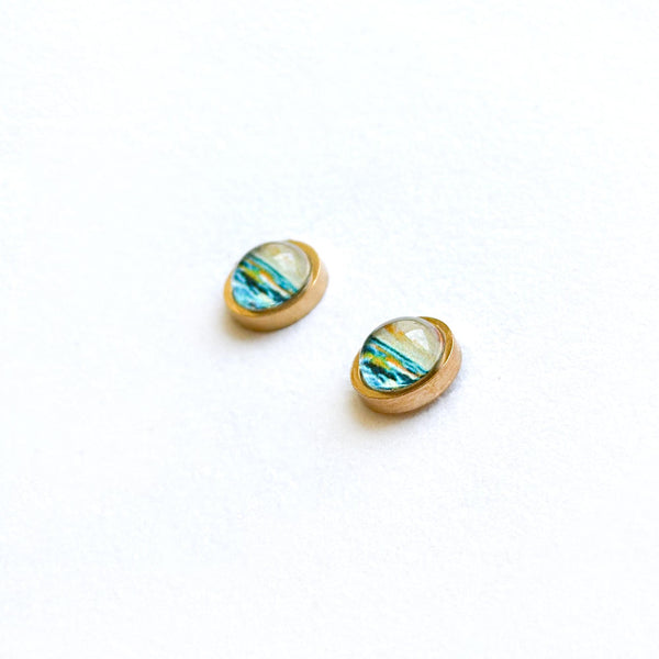 Blue Waters - Stainless Steel Stud Earrings