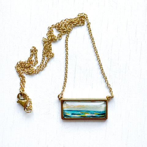 Blue Waters - Bar Necklace