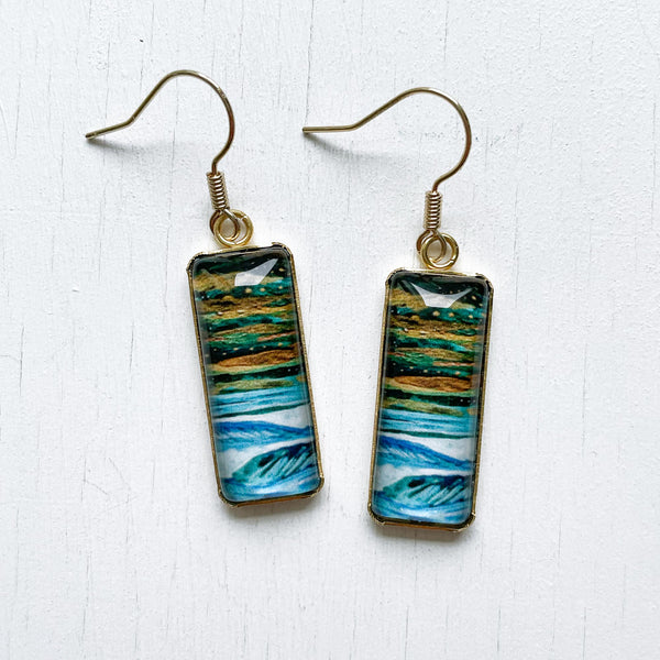 Bronze Skies Bar Earrings