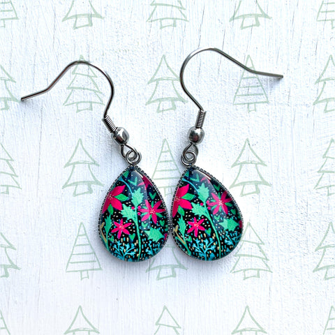 Christmas Foliage - Stainless Steel Earrings