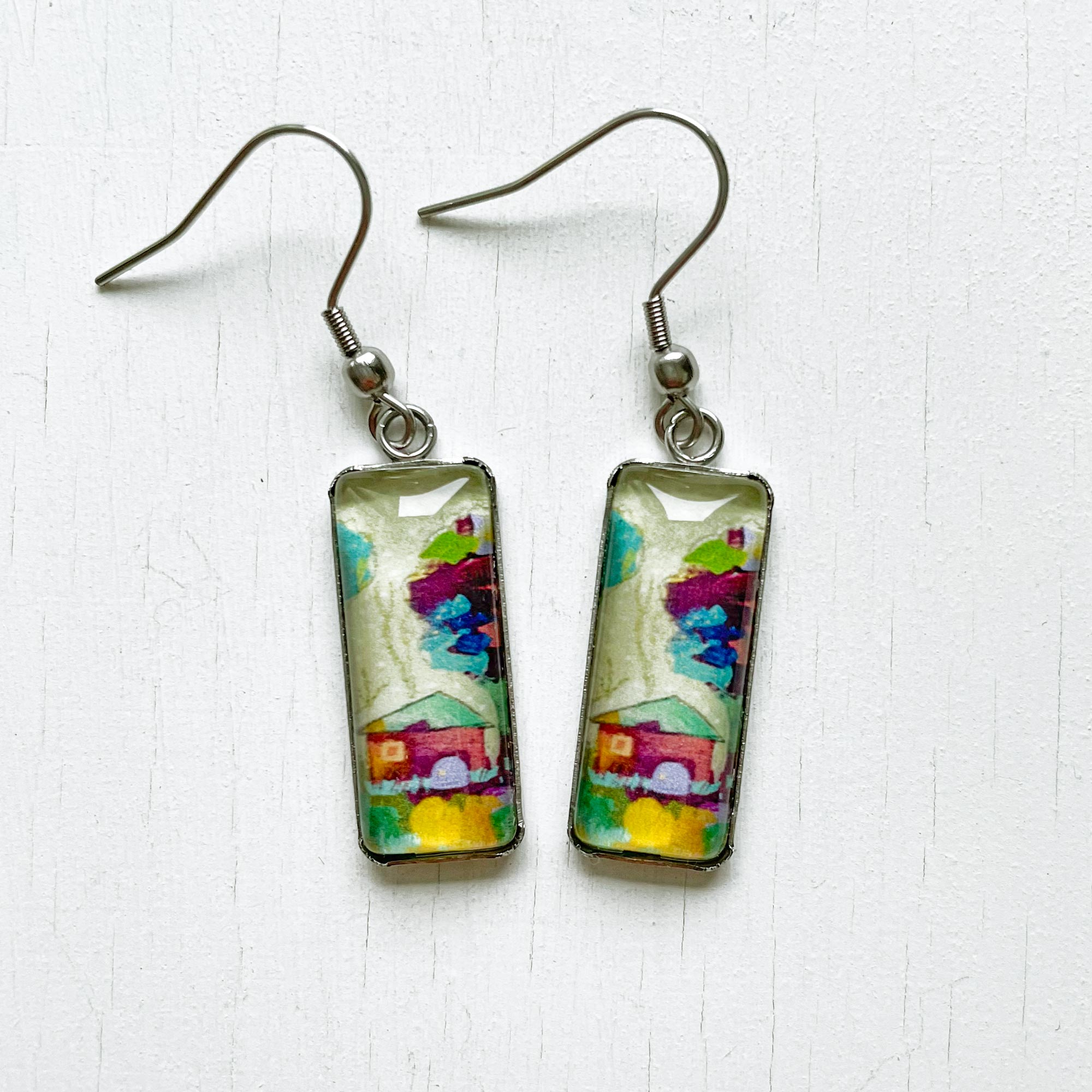 Cotton Candy Trees Bar Earrings