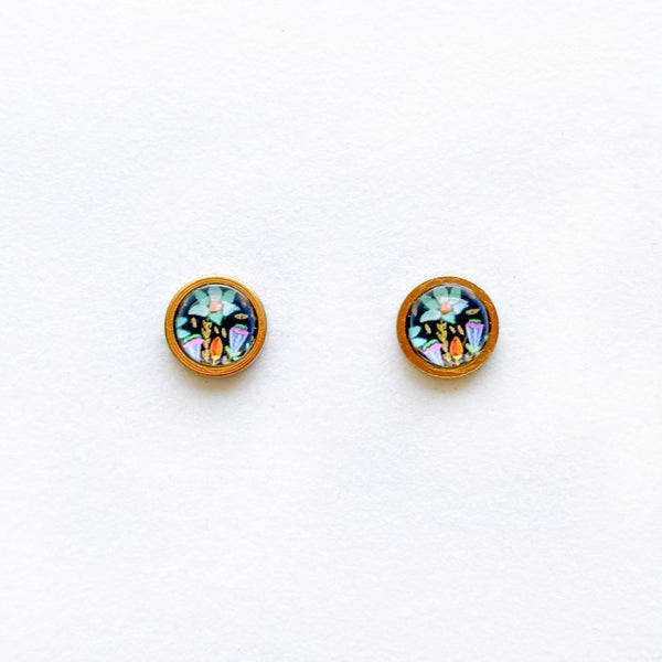 Folk Floral - Stainless Steel Stud Earrings