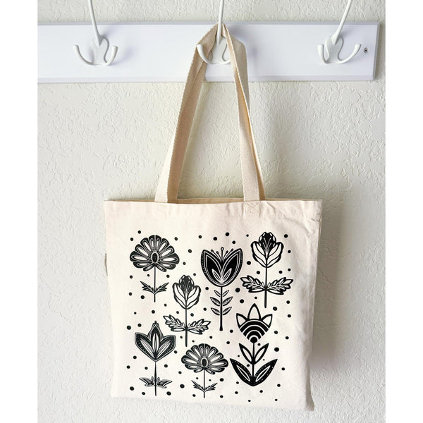 Folk Flowers - Organic Cotton Tote Bag