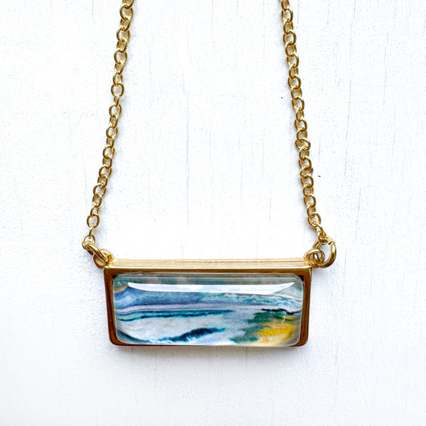 Glowing Sky - Bar Necklace