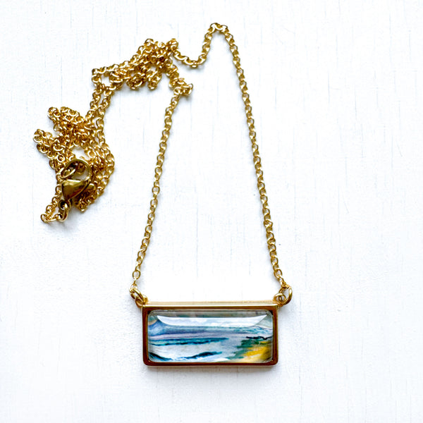 Glowing Sky - Bar Necklace