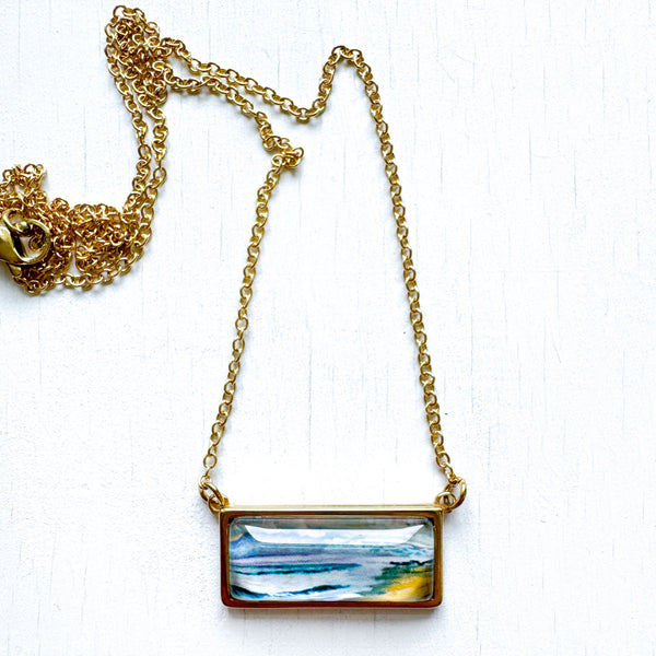 Glowing Sky - Bar Necklace