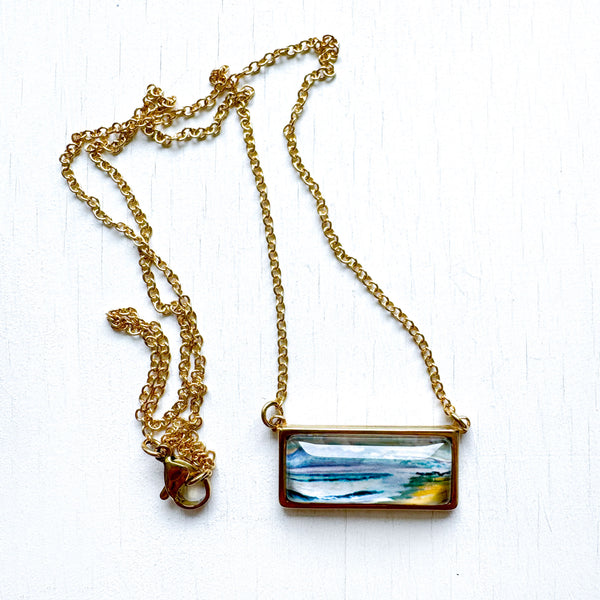 Glowing Sky - Bar Necklace