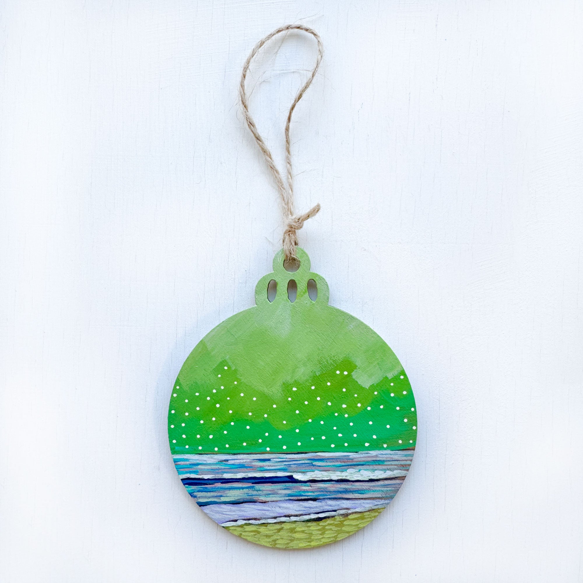 Green Sky - Hand-Painted Christmas Ornament