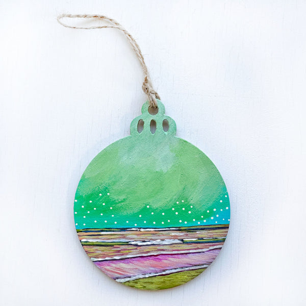 Green Sky II - Hand-Painted Christmas Ornament