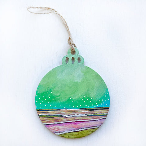 Green Sky II - Hand-Painted Christmas Ornament