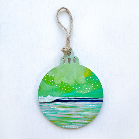 Green Sky III - Hand-Painted Christmas Ornament