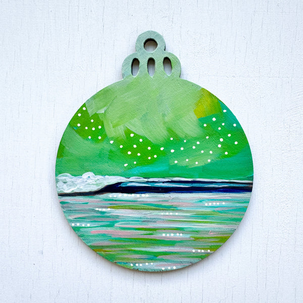 Green Sky III - Hand-Painted Christmas Ornament