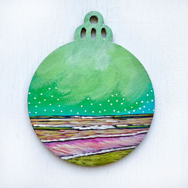 Green Sky II - Hand-Painted Christmas Ornament