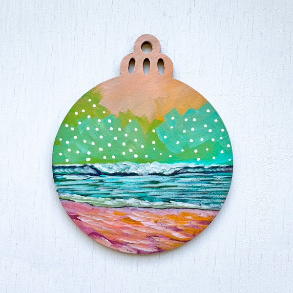 Green Sky IV - Hand-Painted Christmas Ornament