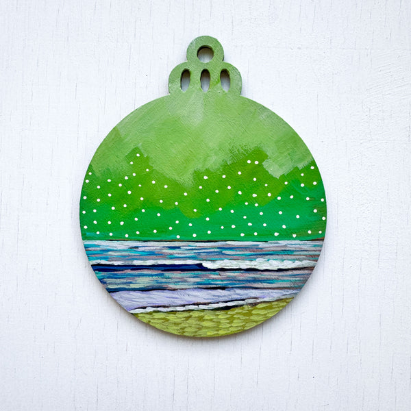 Green Sky - Hand-Painted Christmas Ornament