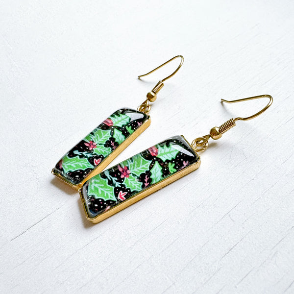 Holly IV - Christmas Bar Earrings