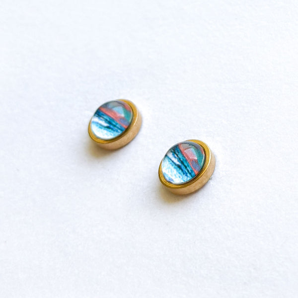 In Living Color- Stainless Steel Stud Earrings