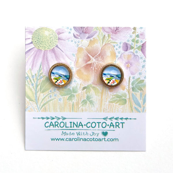 Joyful Mountains - Stainless Steel Stud Earrings