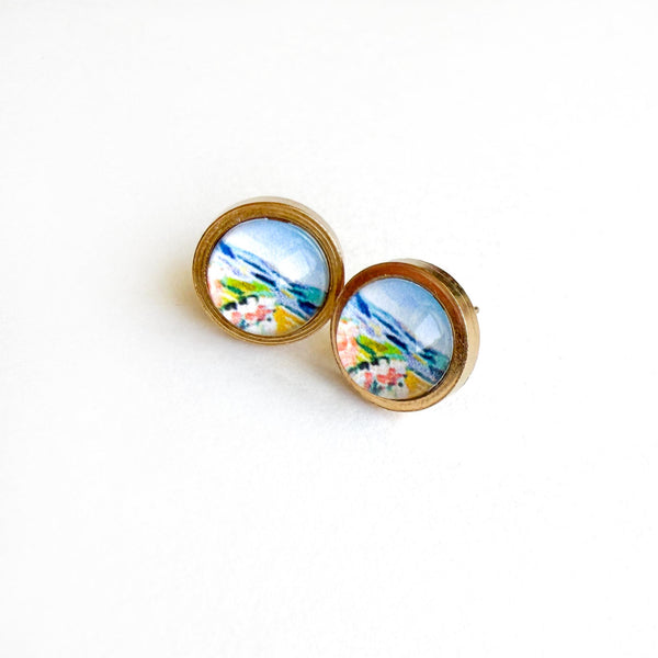 Joyful Mountains - Stainless Steel Stud Earrings