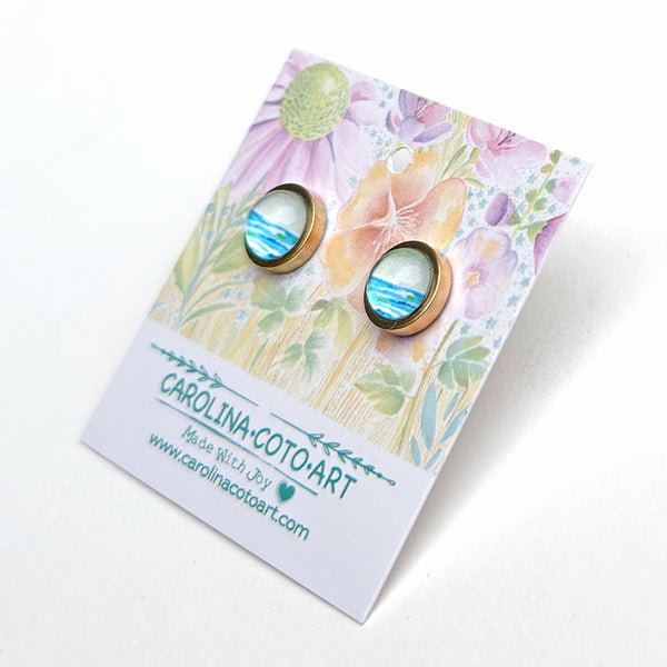 Lovely Beach Day - Stainless Steel Stud Earrings