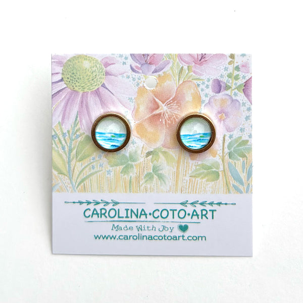 Lovely Beach Day - Stainless Steel Stud Earrings