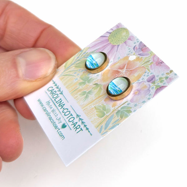 Lovely Beach Day - Stainless Steel Stud Earrings