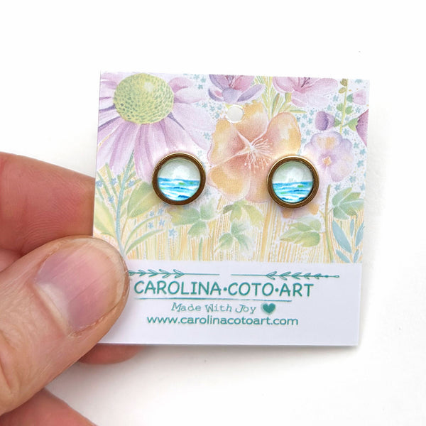 Lovely Beach Day - Stainless Steel Stud Earrings