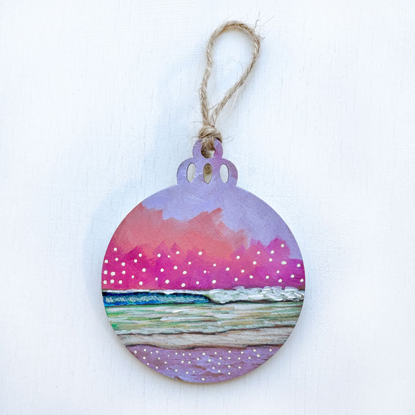 Magenta Sky - Hand-Painted Christmas Ornament