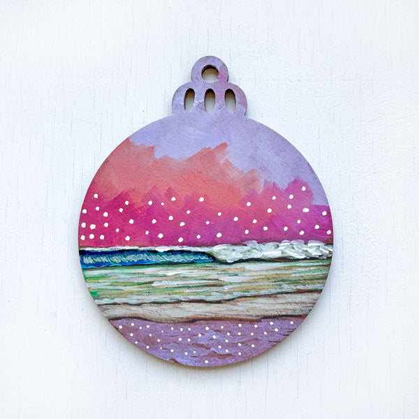 Magenta Sky - Hand-Painted Christmas Ornament