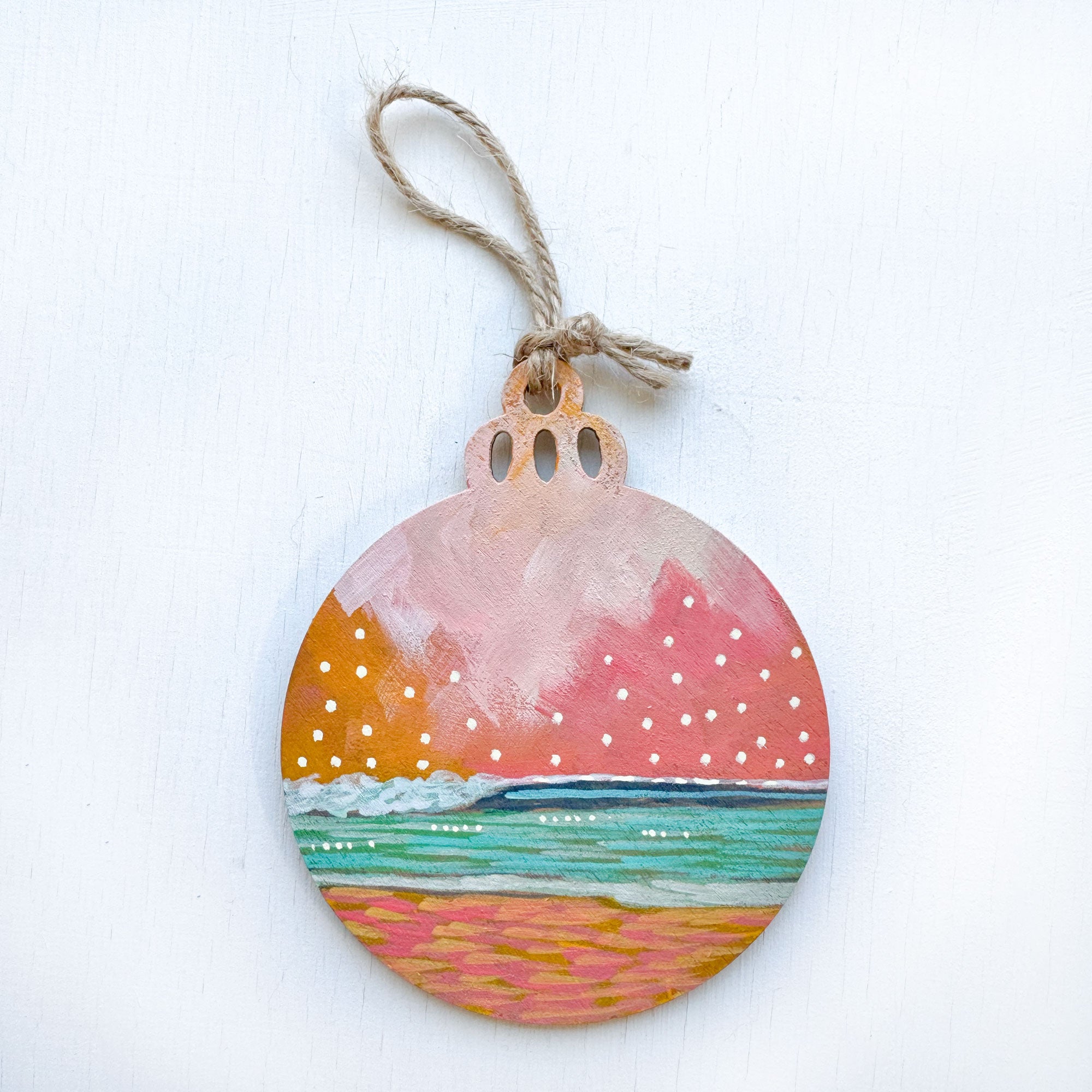 Orange Sky - Hand-Painted Christmas Ornament