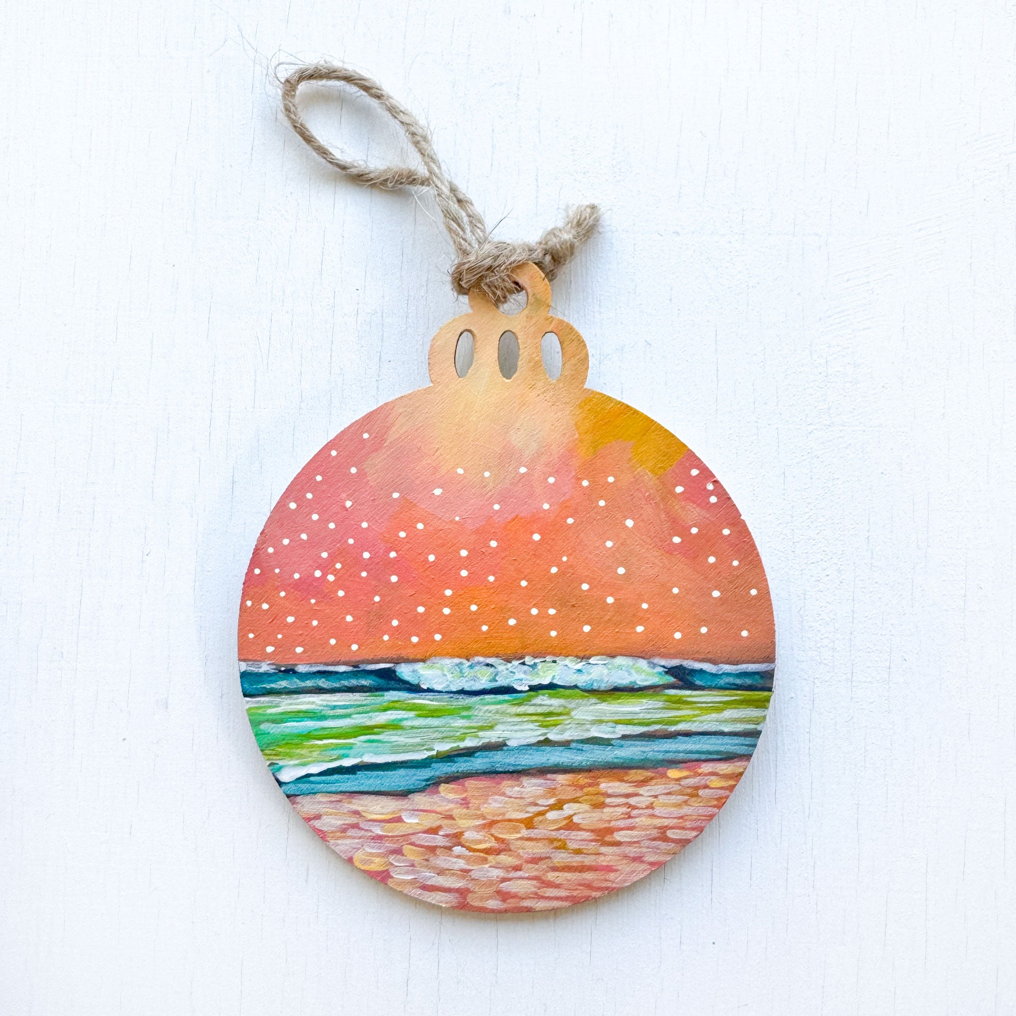 Orange Sky - Hand-Painted Christmas Ornament