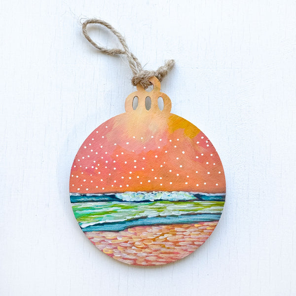Orange Sky - Hand-Painted Christmas Ornament