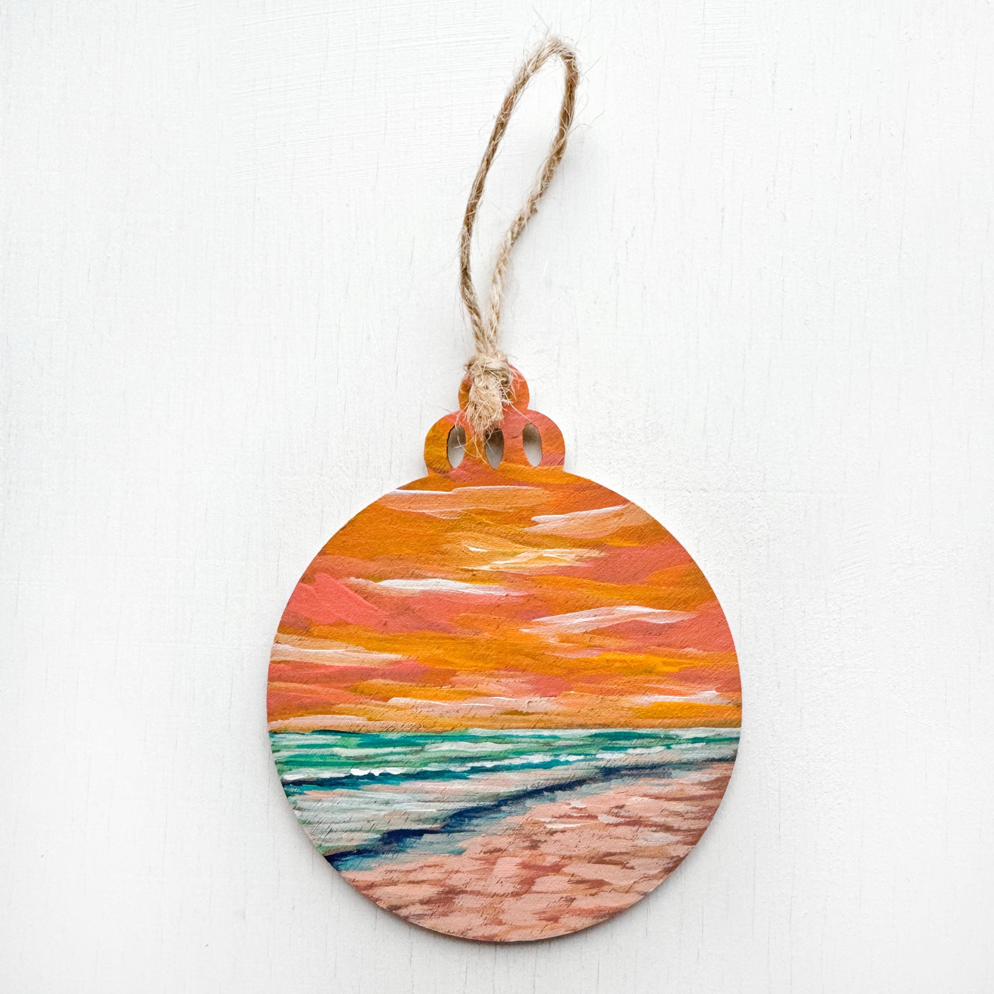 Orange Sky III - Hand-Painted Christmas Ornament