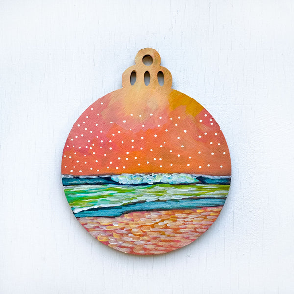 Orange Sky - Hand-Painted Christmas Ornament