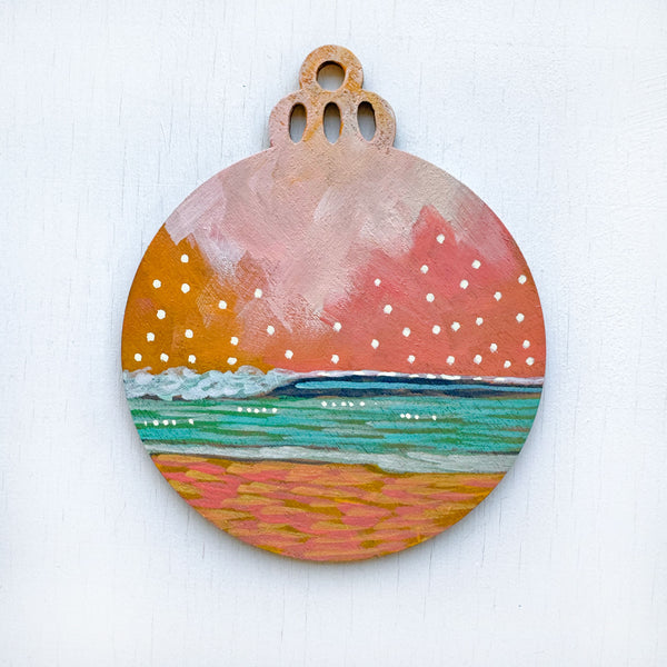 Orange Sky - Hand-Painted Christmas Ornament