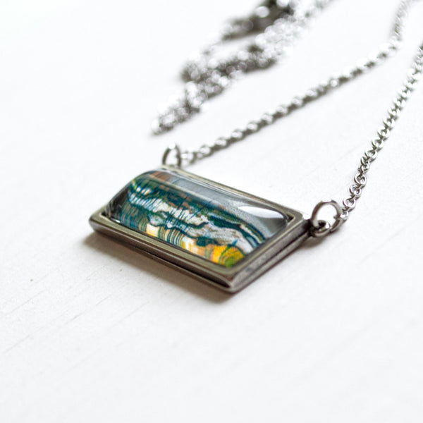 Outer Banks Seascape Sketch- Bar Necklace