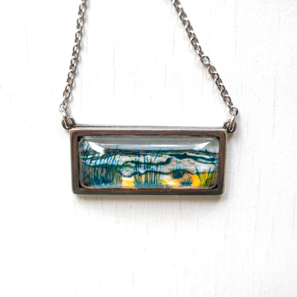 Outer Banks Seascape Sketch- Bar Necklace